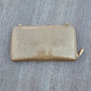 Gold glitter clutch